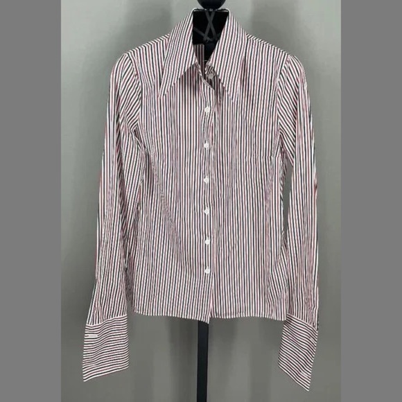 Michael Kors Collection Tops - Michael Kors Collection Shirt Womens 2 black red button up designer classic